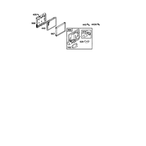 Base-Air Cleaner Diagram and Parts List for 120600TO120699  Briggs and Stratton Engine